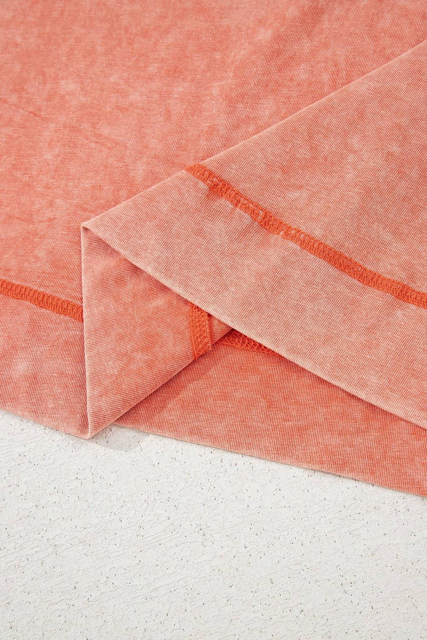 Carrot Mineral Wash Pocketed T-shirt Long Dress