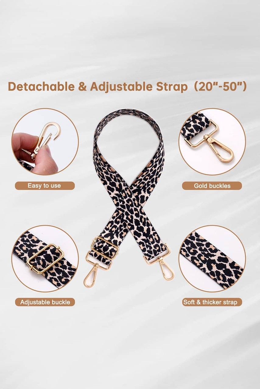 Gold Leopard Strap Clear Crossbody Bag