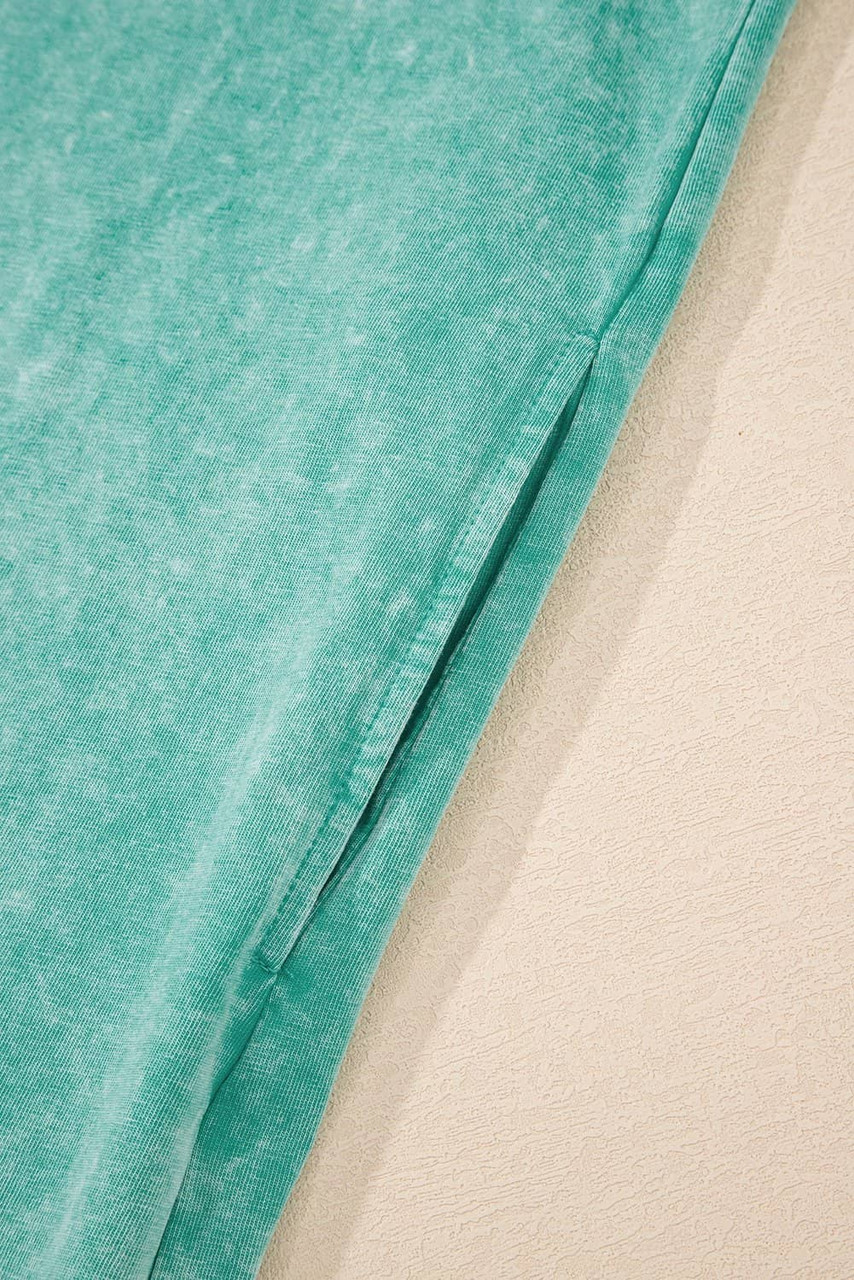 Sea Green Mineral Wash Tank Mini Dress with Pockets Sea Green Mineral Wash Tank Mini Dress with Pockets