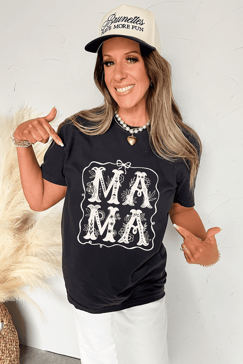 Black MAMA Artistic Graphic Tee