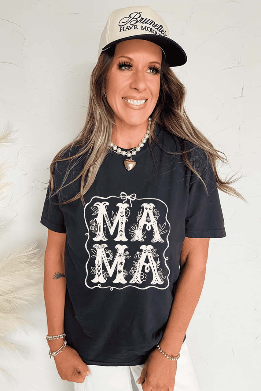 Black MAMA Artistic Graphic Tee