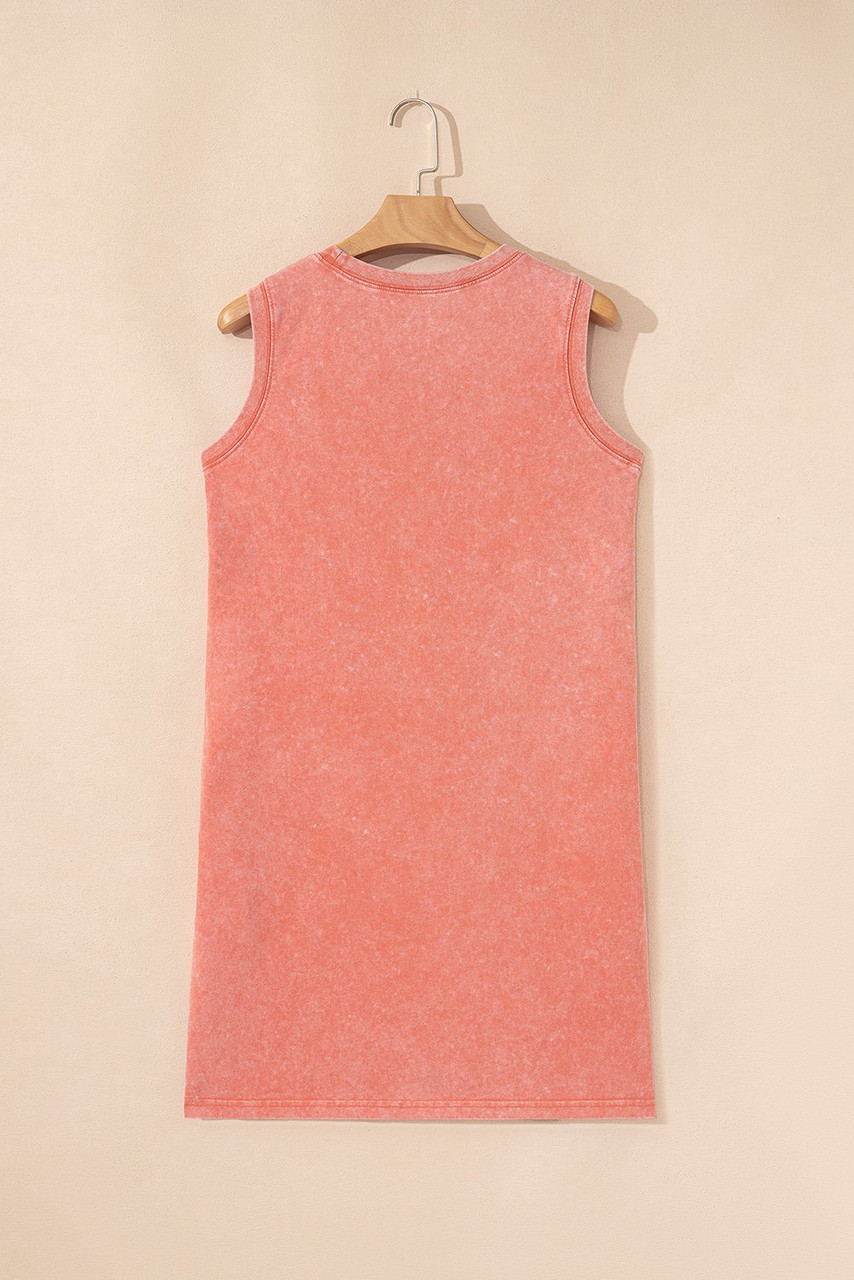 Flamingo Mineral Wash Tank Mini Dress with Pockets