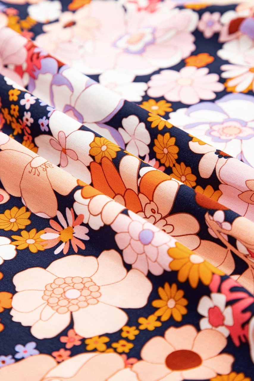 Black Floral Print Smocked High Waist Square Neck Jumpsuit Black Floral Print Smocked High Waist Square Neck Jumpsuit