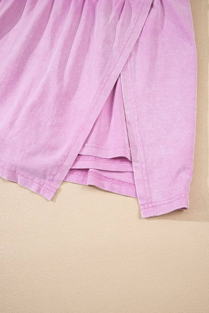 Phalaenopsis 2 Pieces Mineral Wash Cotton Tank Top Lined Split Skirt Set