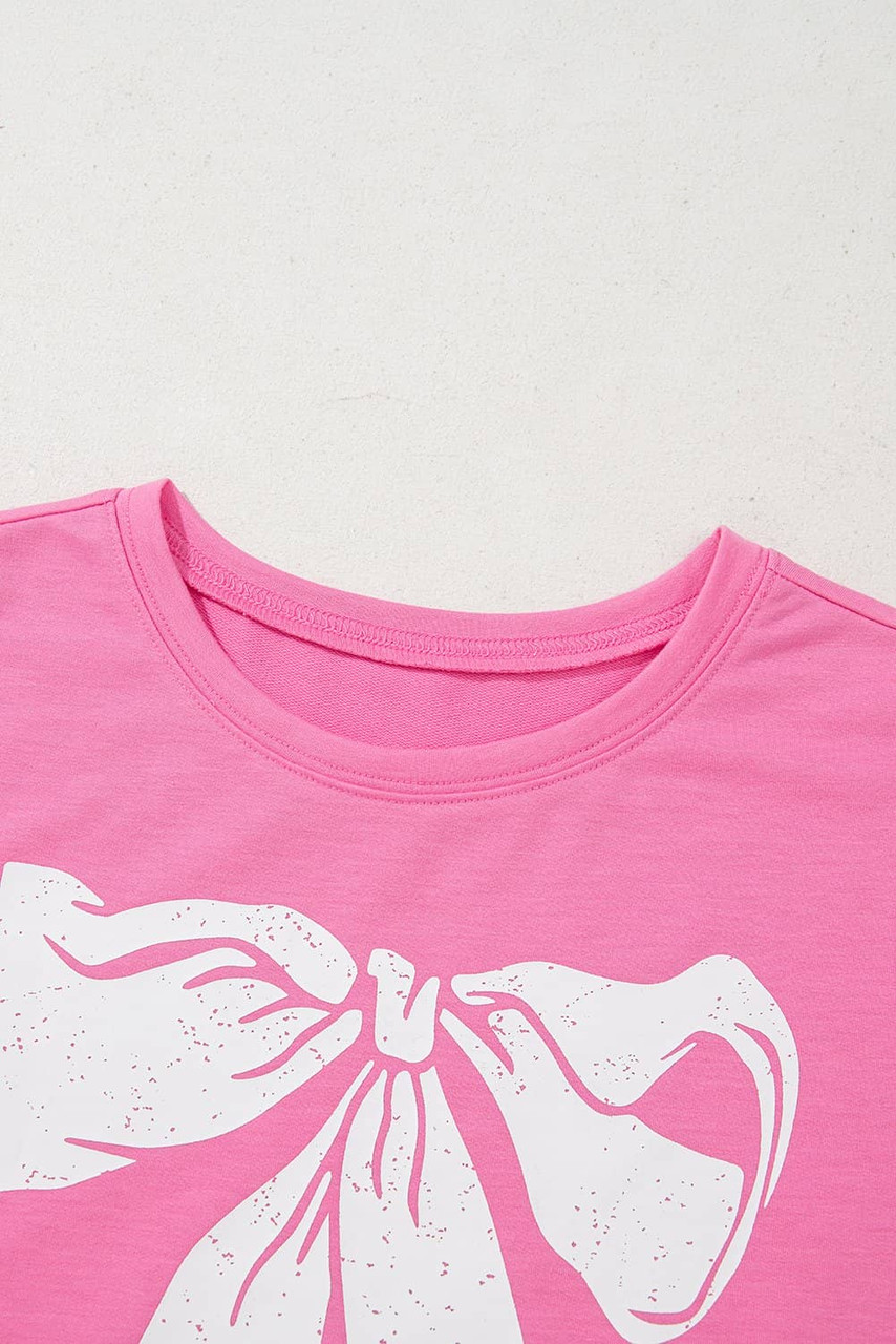Sachet Pink Bow Print Boxy Fit Tank Top Sachet Pink Bow Print Boxy Fit Tank Top