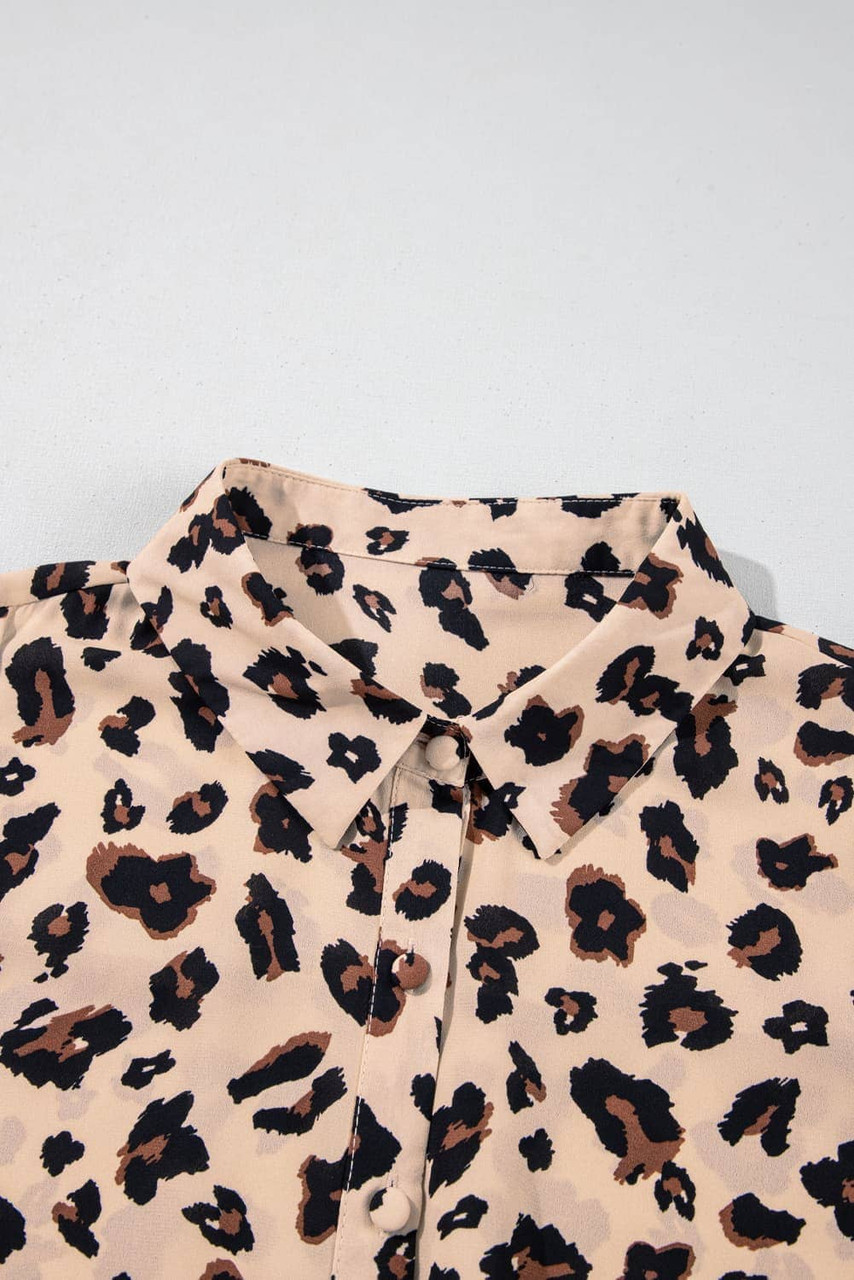 Leopard Flora Print Plus Size Shirt