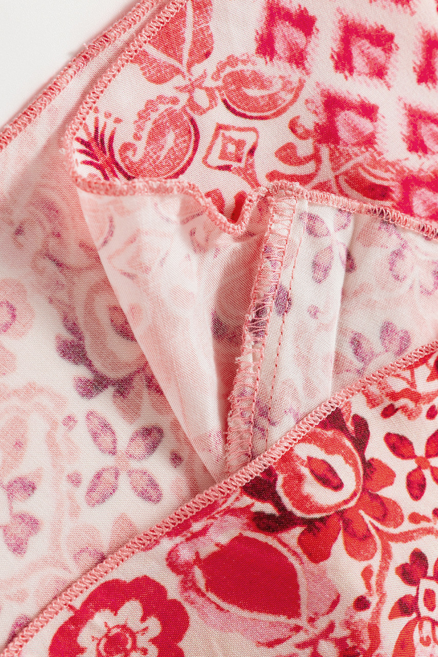 Pink Bohemian Floral Print Tassel Tie Long Sleeve Flowy Mini Dress Pink Bohemian Floral Print Tassel Tie Long Sleeve Flowy Mini Dress