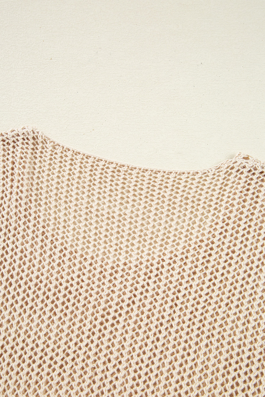 Smoke Gray Crochet Hollow-out Jumper Top Sweater