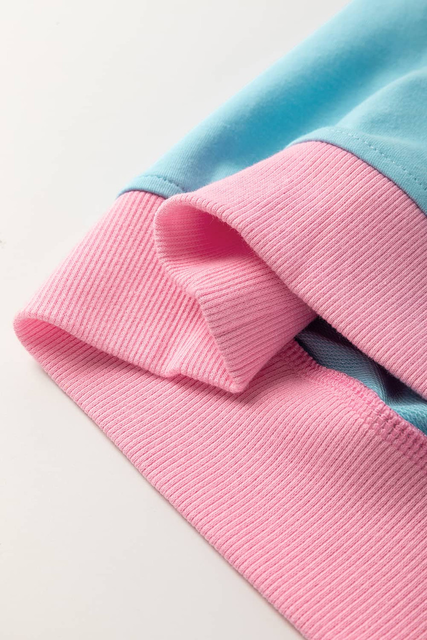 Turquoise Plus Size Contrast Trim T Shirt and Skirt Two Piece Set