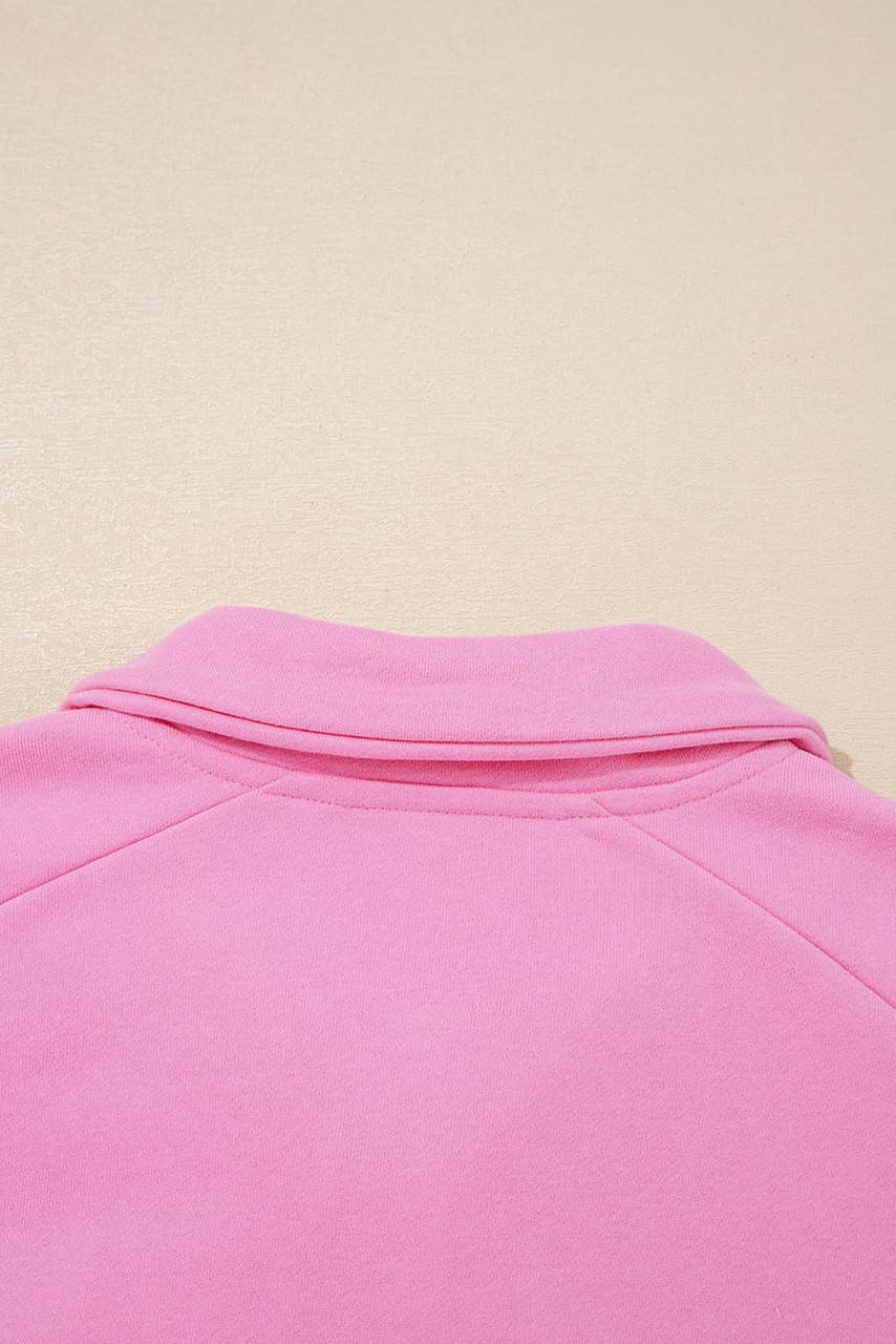 Bonbon Embroidered Flower Patchwork Snap Buttons Pullover Sweatshirt