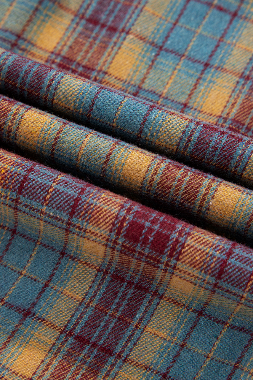 Parchment Plus Size Waffle Colorblock Striped Plaid Patchwork Half Button Pullover