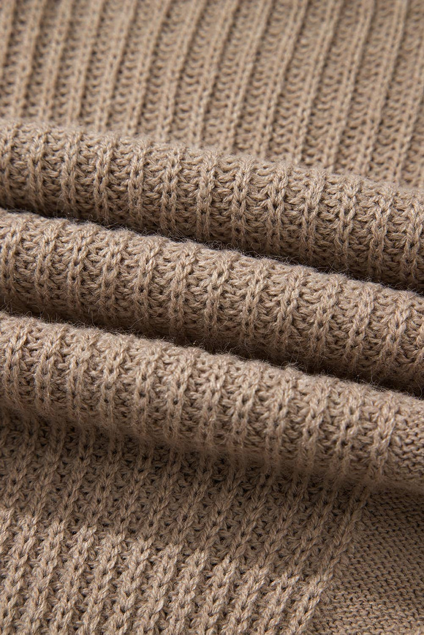 Smoke Gray Textured Knit High Neck Sweater T Shirt Smoke Gray Textured Knit High Neck Sweater T Shirt