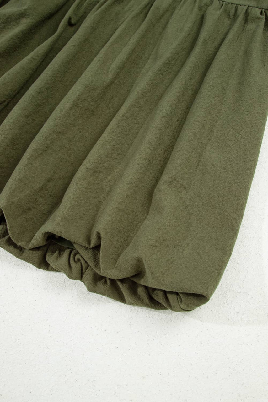 Four Leaf Clover Plus Size Collar Half Button Long Sleeve Ruffle Hem Mini Dress Four Leaf Clover Plus Size Collar Half Button Long Sleeve Ruffle Hem Mini Dress