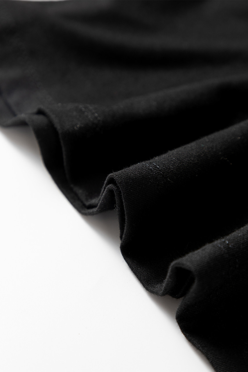 Black Solid Color Long Sleeve Fitted Top