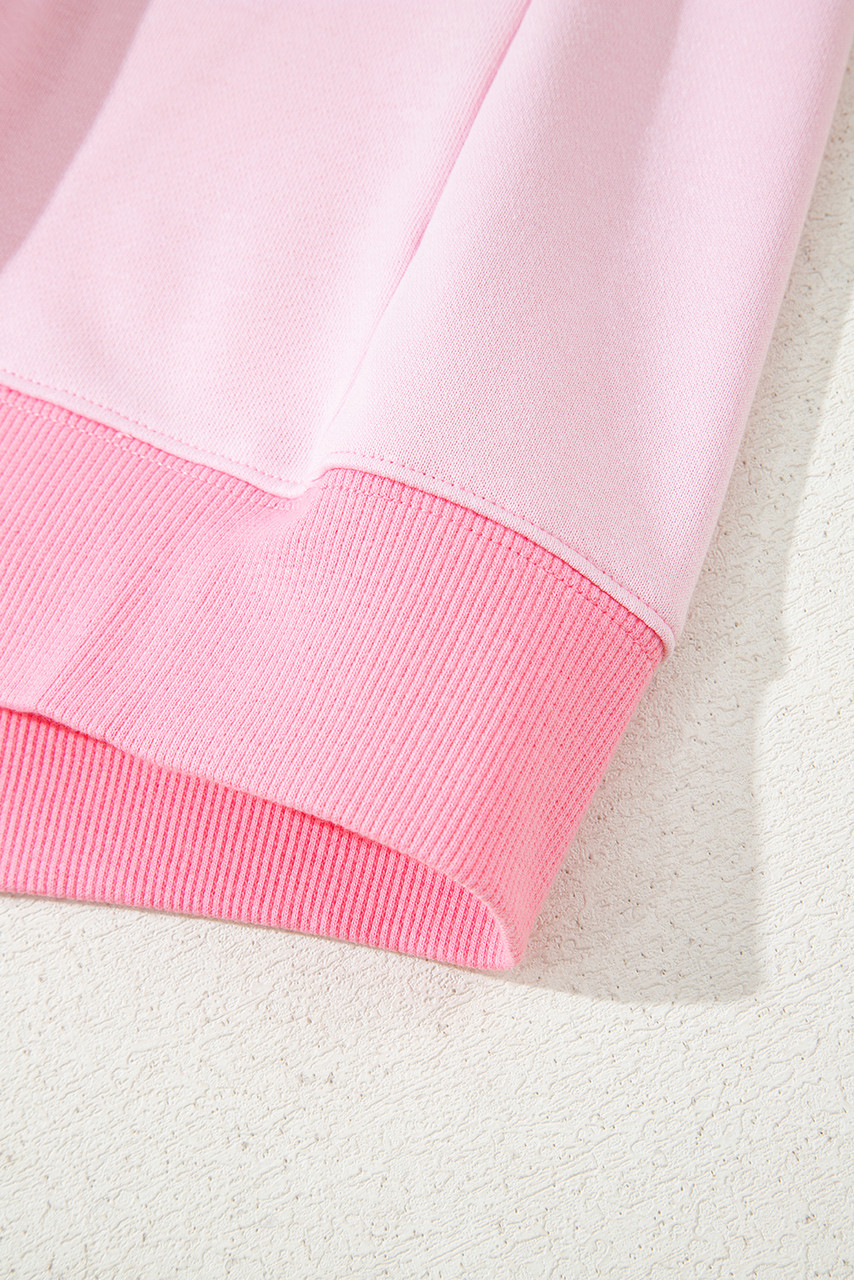 Bonbon 2-tone Color Block Patchwork Drop Shoulder Sweatshirt