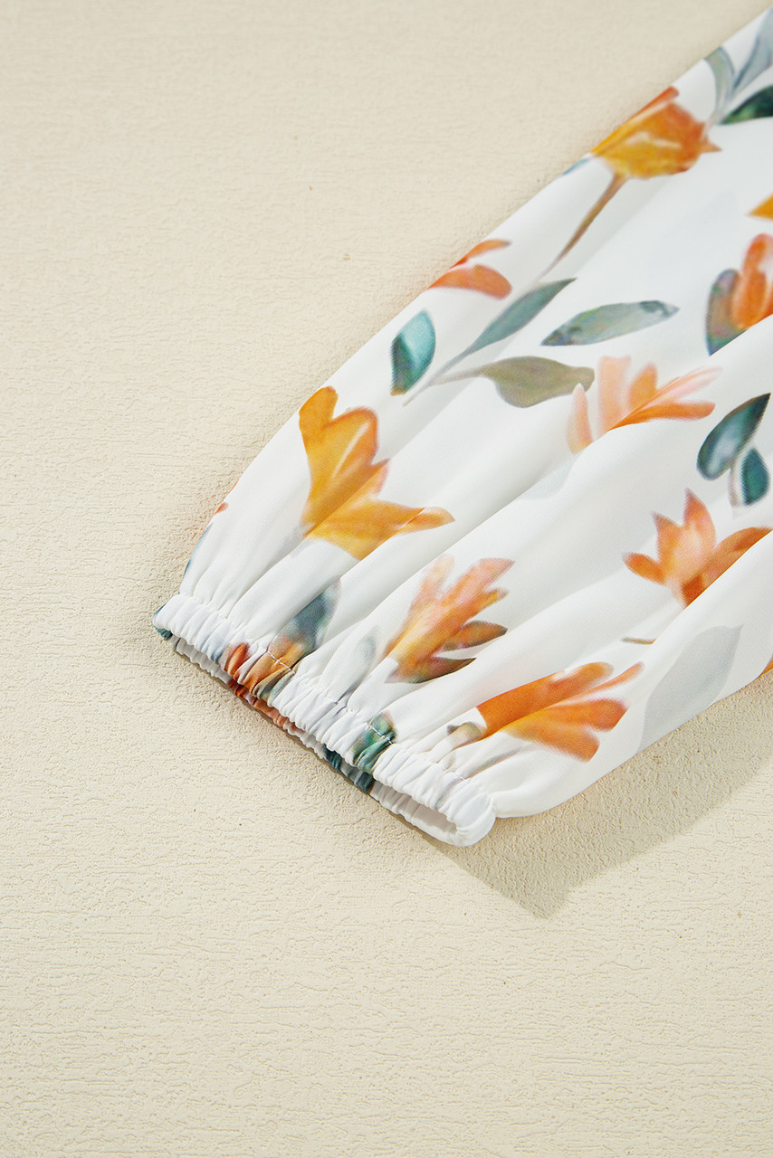 Yellow Floral Print Tie Neck Frilled Detail Long Sleeve Mini Dress Yellow Floral Print Tie Neck Frilled Detail Long Sleeve Mini Dress