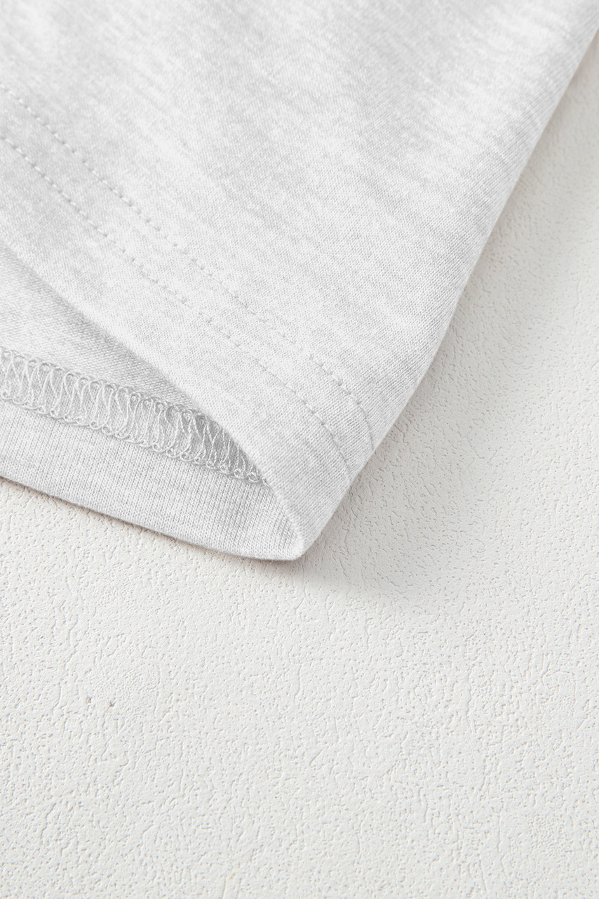 White Solid Color V Neck Long Sleeve Stretchy Top