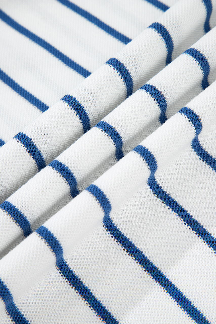 Sail Blue Striped Long Sleeve Top Drawstring Wide Leg Pants 2pcs Outfit Sail Blue Striped Long Sleeve Top Drawstring Wide Leg Pants 2pcs Outfit