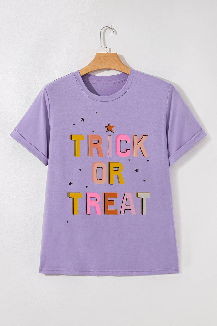 Wisteria TRICK OR TREAT Halloween Fashion Graphic T Shirt