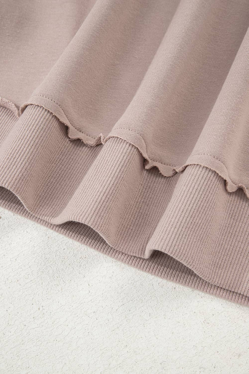 Dark Khaki GOBBLE Letter Graphic Thanksgiving Shift Sweatshirt