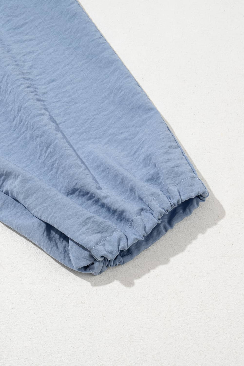 Myosotis Drawstring Elastic Waistband Pleated Loose Pants