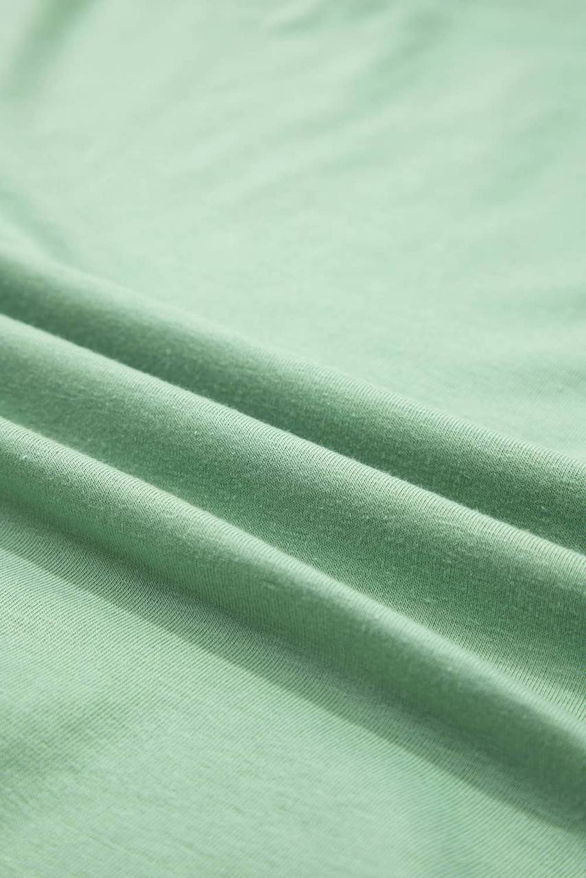 Grass Green Flower Applique Mineral Wash Plus Size Top