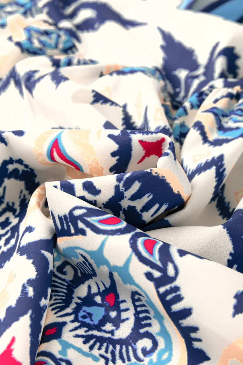 Blue Ethnic Print Striped Split Neck Long Sleeve Flowy Mini Dress Blue Ethnic Print Striped Split Neck Long Sleeve Flowy Mini Dress