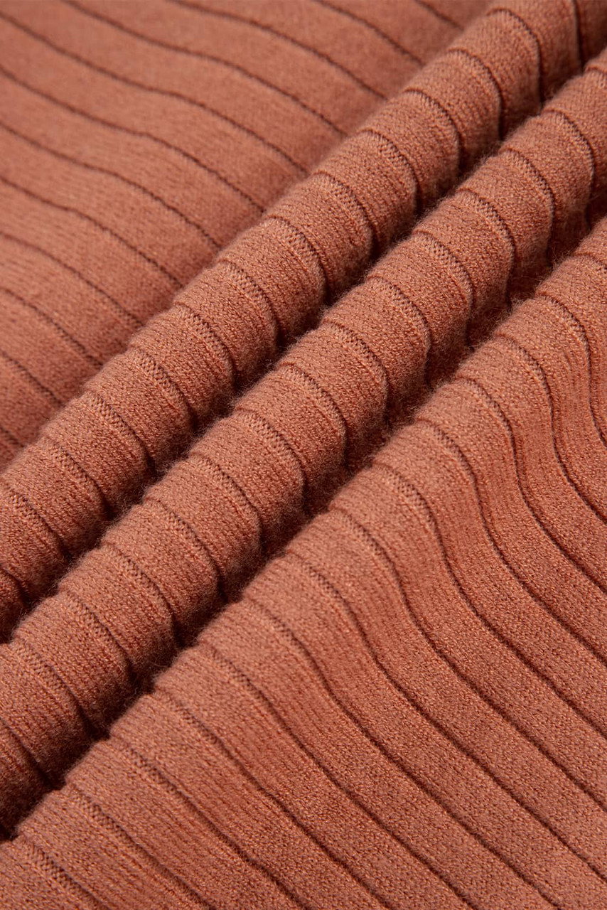 Apricot Pink Wide Rib Knit Button Front Dolman Sleeve Sweater Cardigan