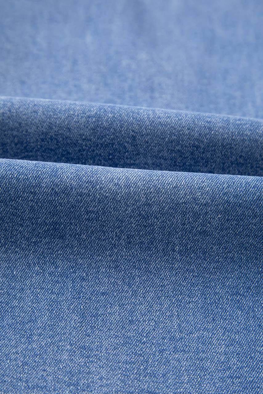 Dusk Blue Raw Hem Unique Cuffs Straight High Rise Loose Jeans