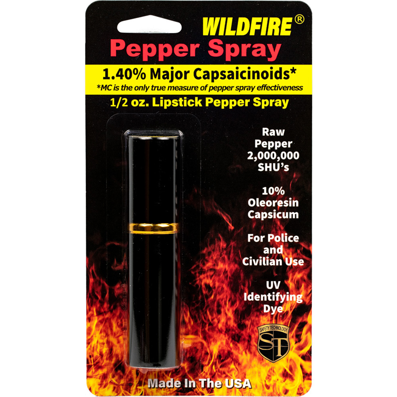WildFire 1.4% MC Lipstick Pepper Spray Black