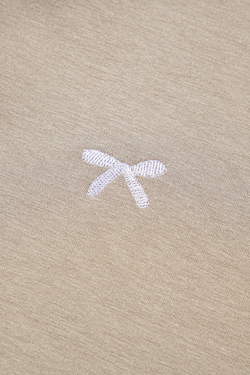 Goat Contrast Bow Embroidered Zip Up Jacket Hoodie