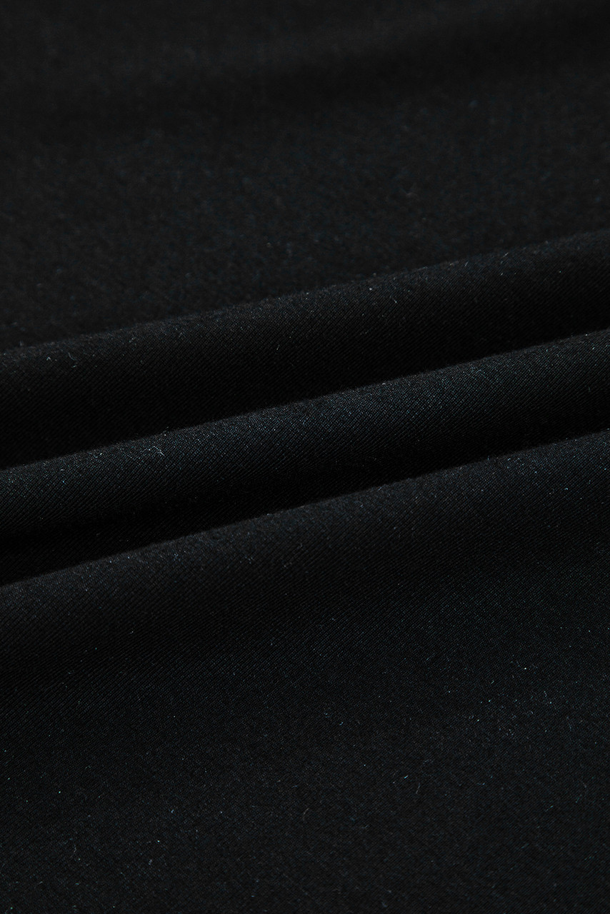 Black Plus Size Lace Patchwork Asymmetric Cutout Sheer Long Sleeve Top