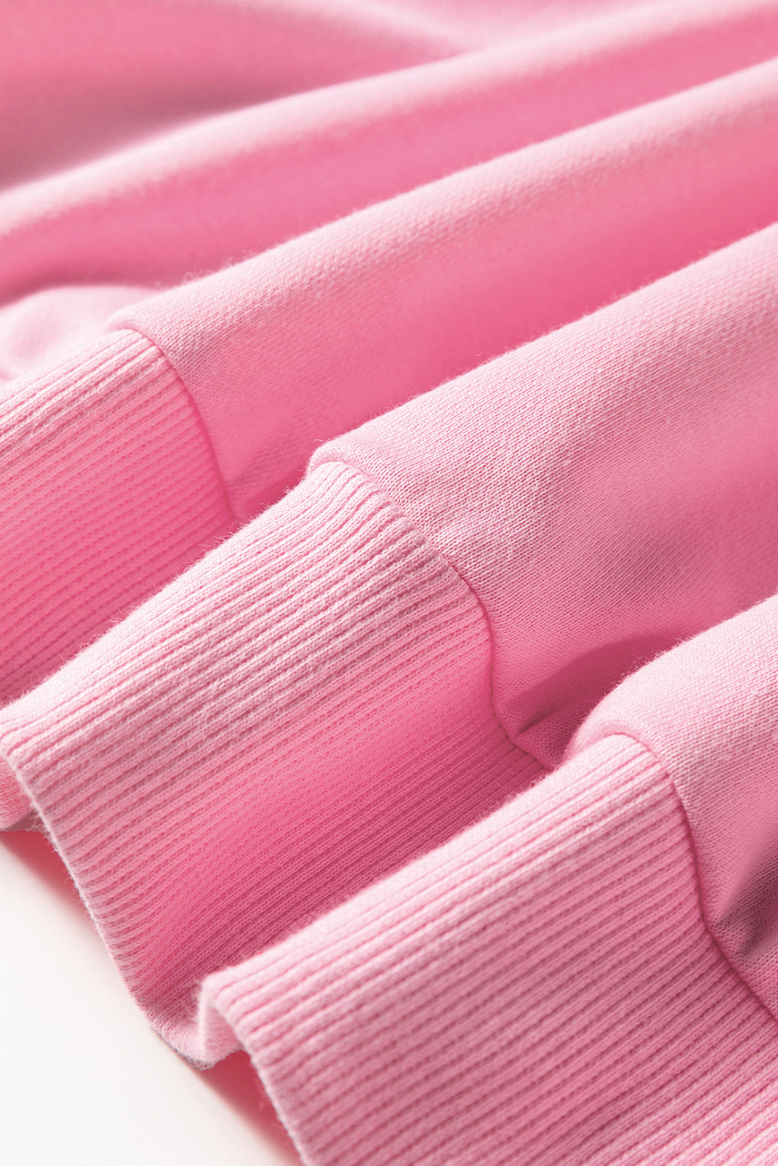 Sachet Pink Contrast Striped Patchwork Zip Collar Pullover Sweatshirt