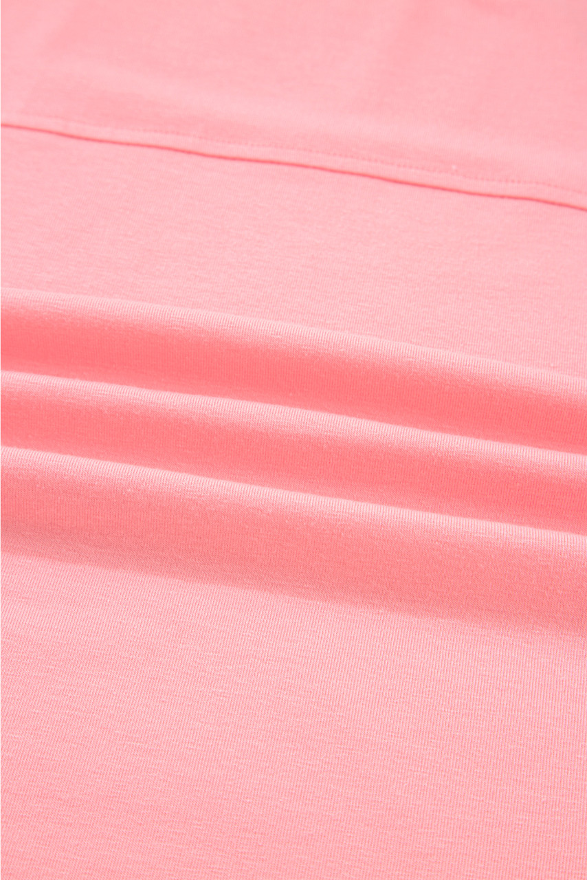 Gossamer Pink Floral Color Block Patchwork Long Sleeve Top