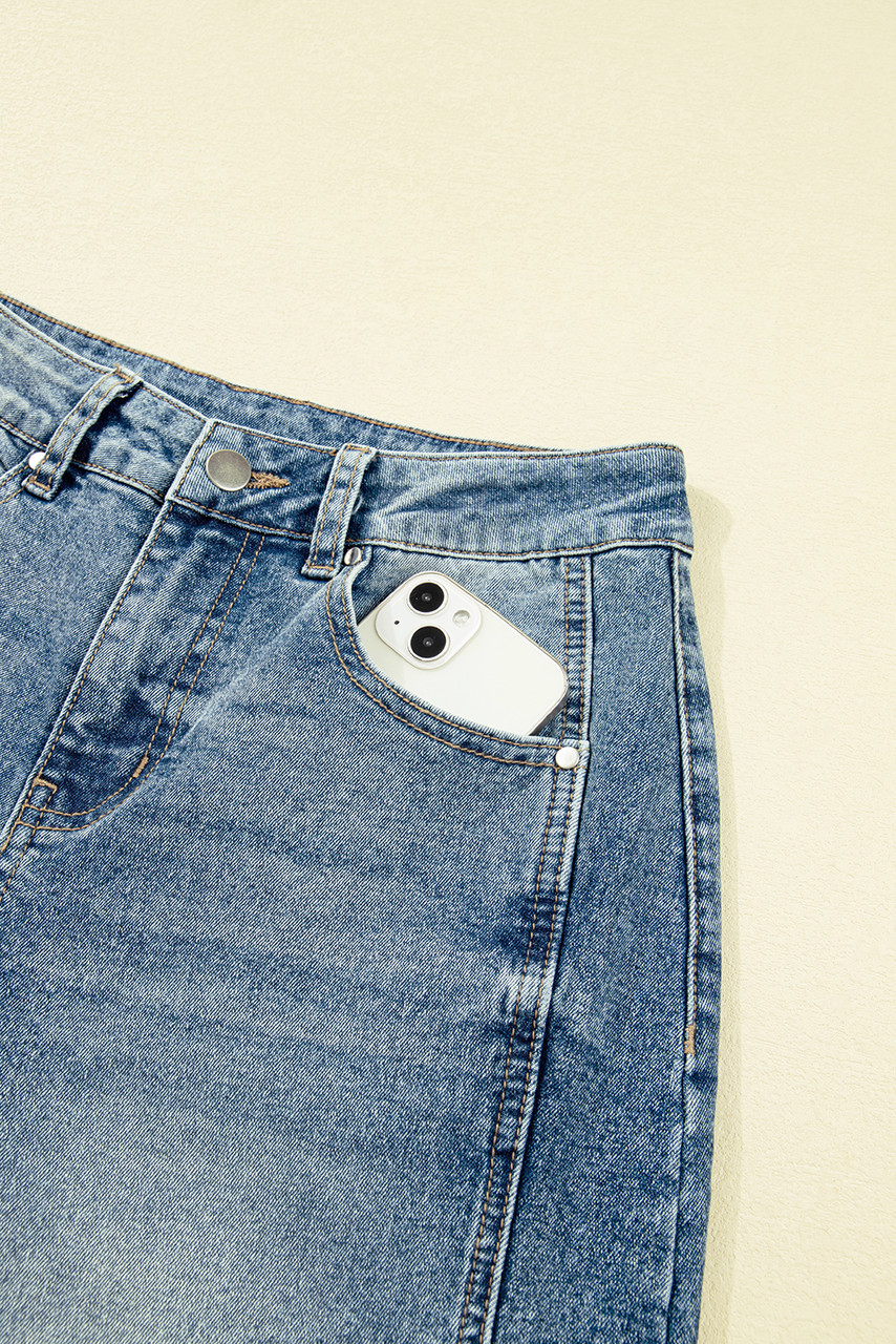 Dusk Blue Vintage Washed Seam Detail Shift Jeans Dusk Blue Vintage Washed Seam Detail Shift Jeans