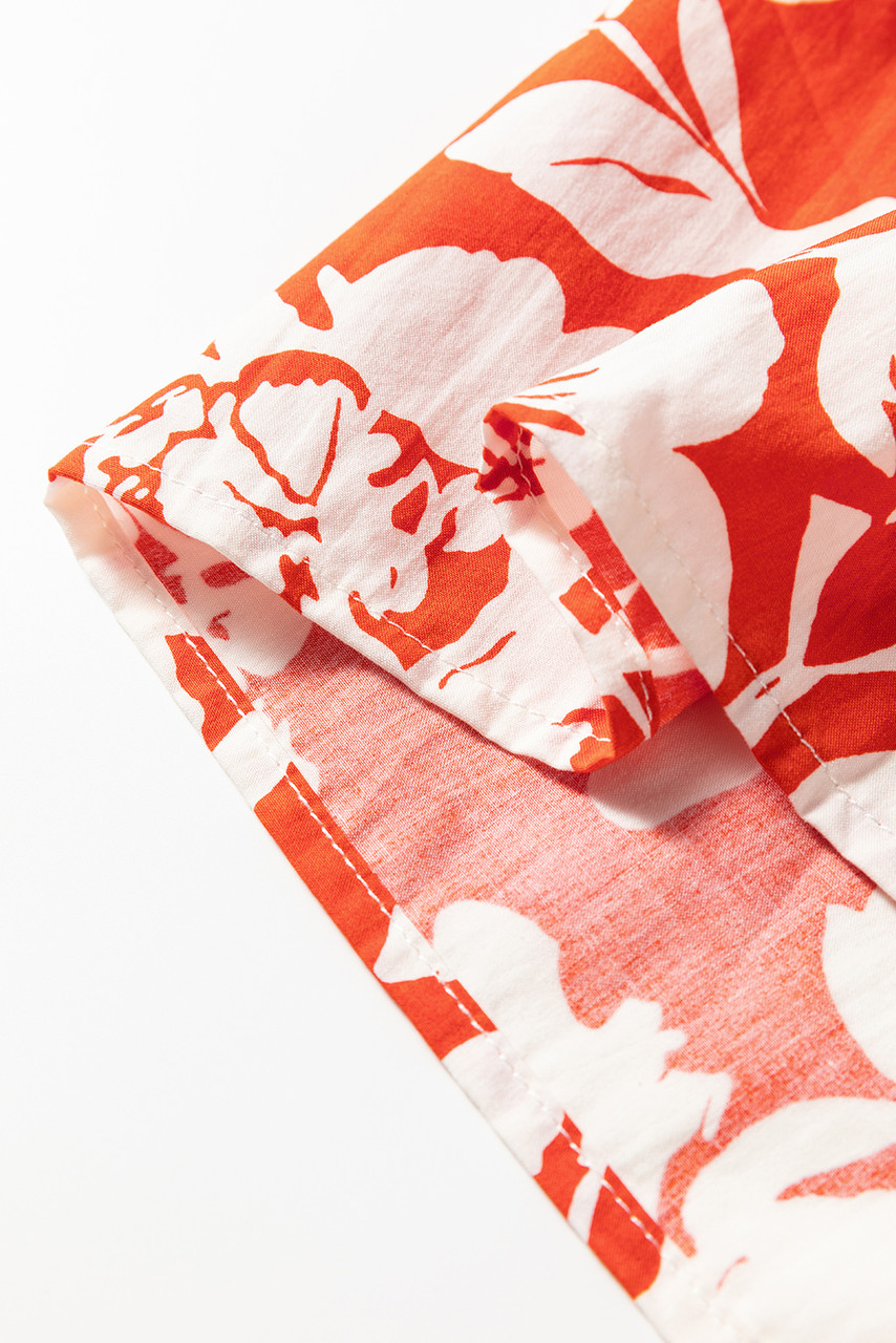 Red High Split Floral Western Cowgirl Maxi Skirt Red High Split Floral Western Cowgirl Maxi Skirt