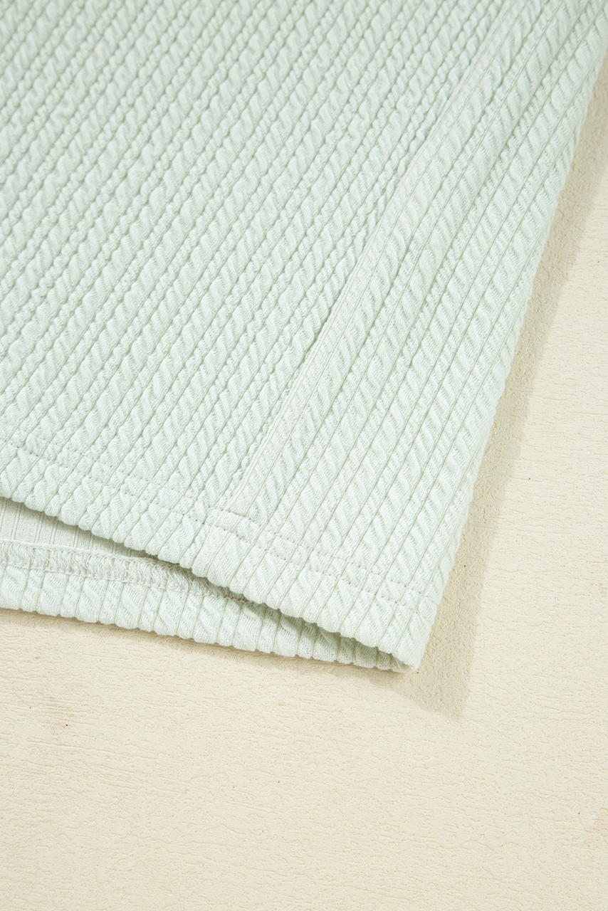 Clearly Aqua Textured Patched Chest Pocket Shirt and Pants Set