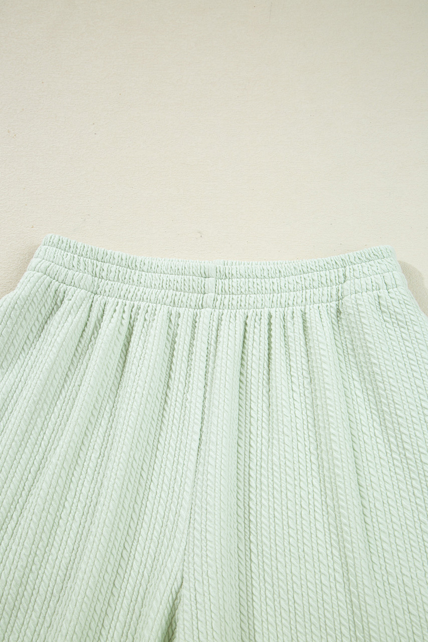 Clearly Aqua Textured Patched Chest Pocket Shirt and Pants Set