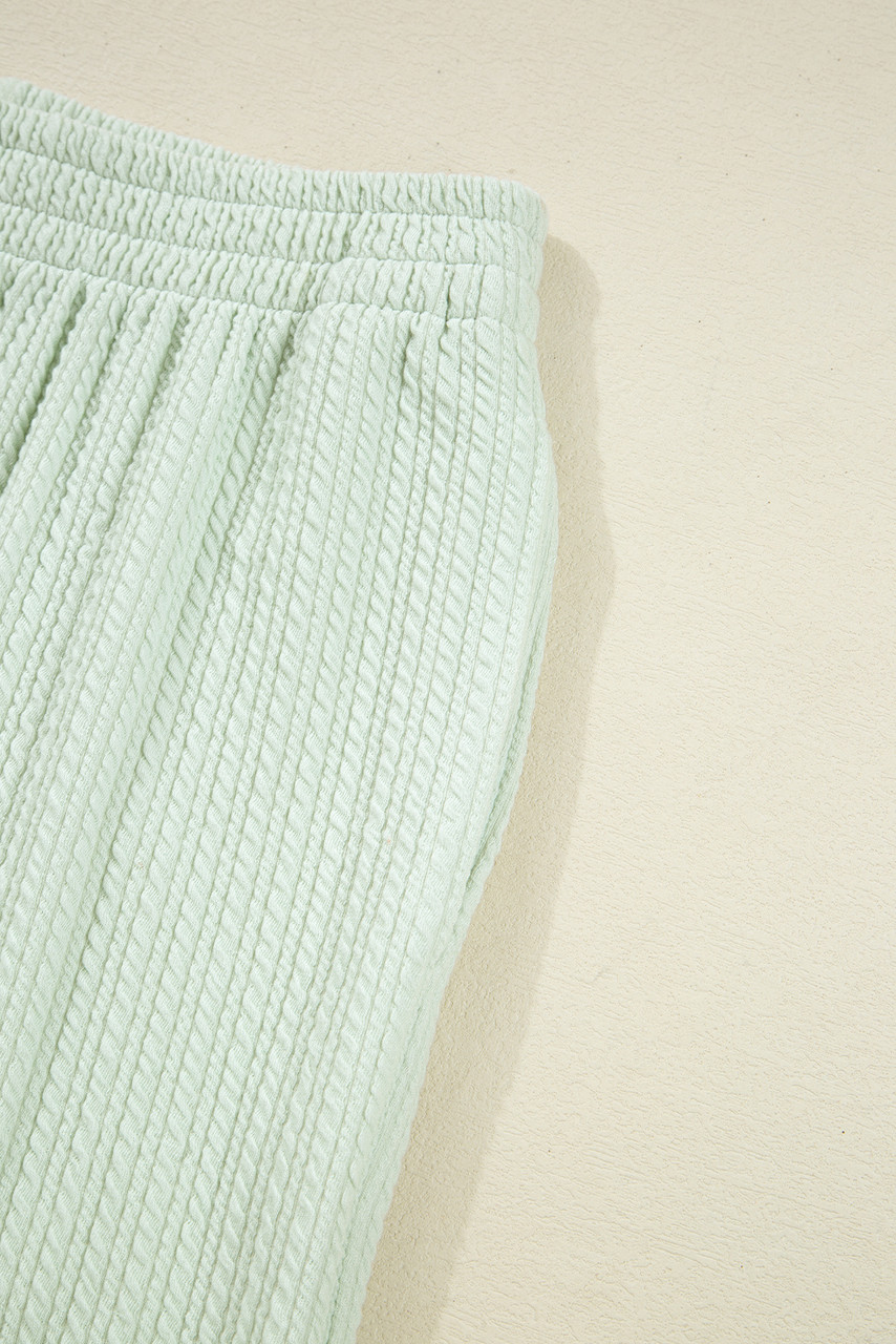 Clearly Aqua Textured Patched Chest Pocket Shirt and Pants Set