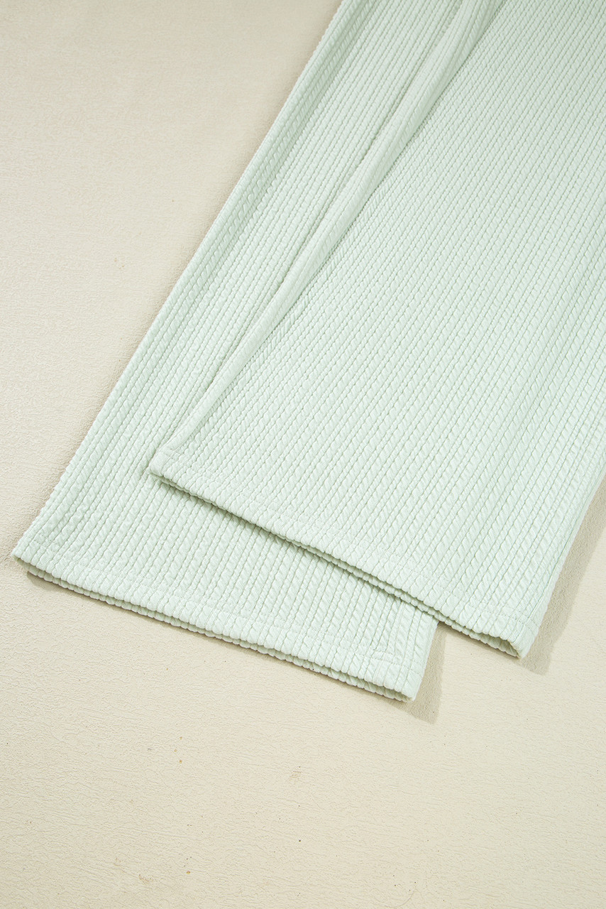 Clearly Aqua Textured Patched Chest Pocket Shirt and Pants Set