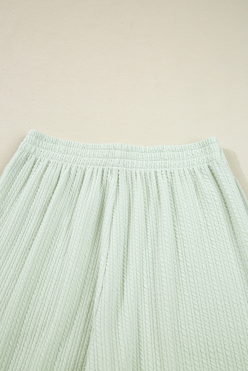 Clearly Aqua Textured Patched Chest Pocket Shirt and Pants Set