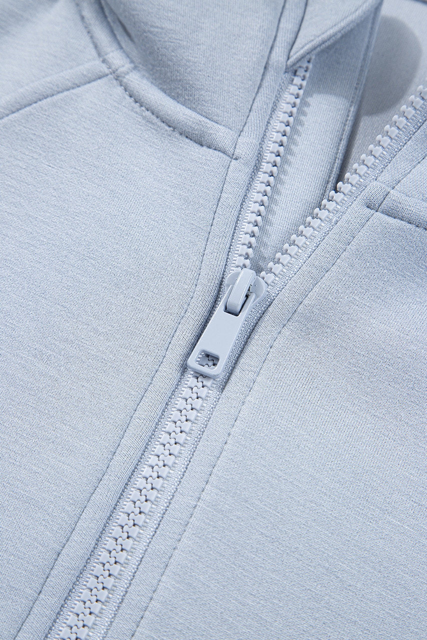 Beau Blue Half Zip Thumbhole Sleeve Hoodie Active Pants 2pcs Outfit