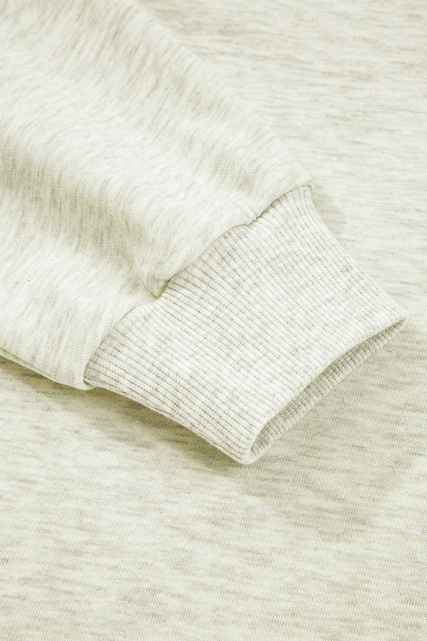 Light Grey Contrast Striped Patchwork Zip Collar Pullover Sweatshirt