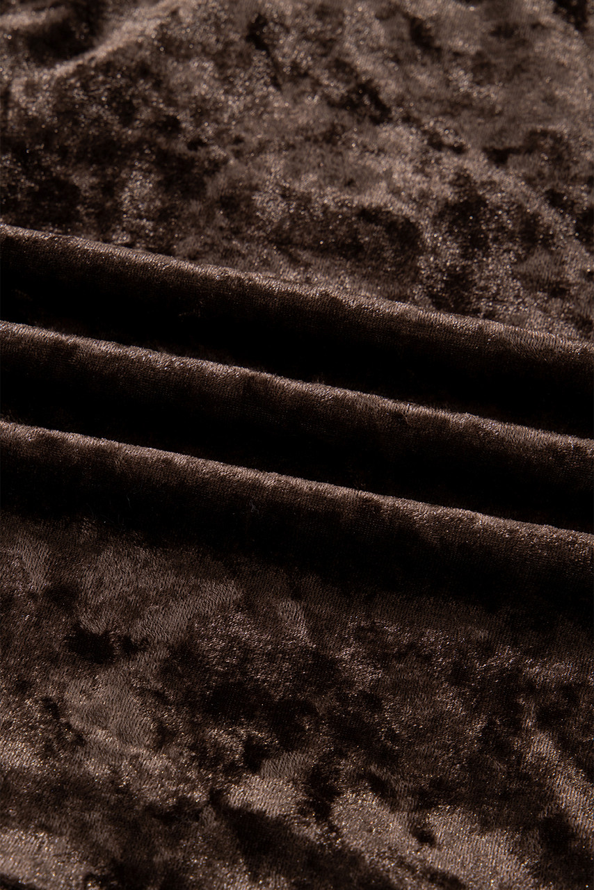 Coffee Plus Size Velvet Babydoll Mini Dress with Puff Sleeve Coffee Plus Size Velvet Babydoll Mini Dress with Puff Sleeve