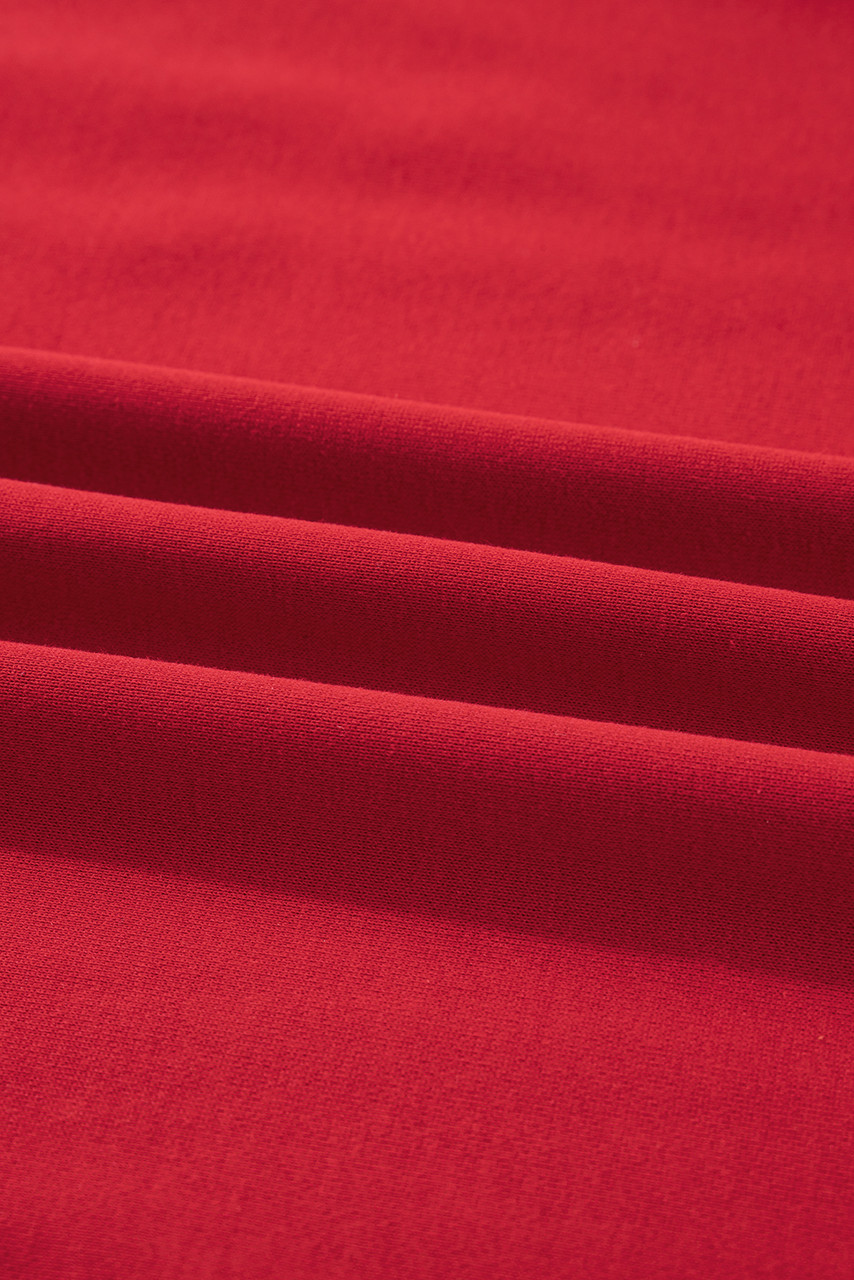 Fiery Red Varsity Striped Detail Crew Neck Plus Sweatshirt
