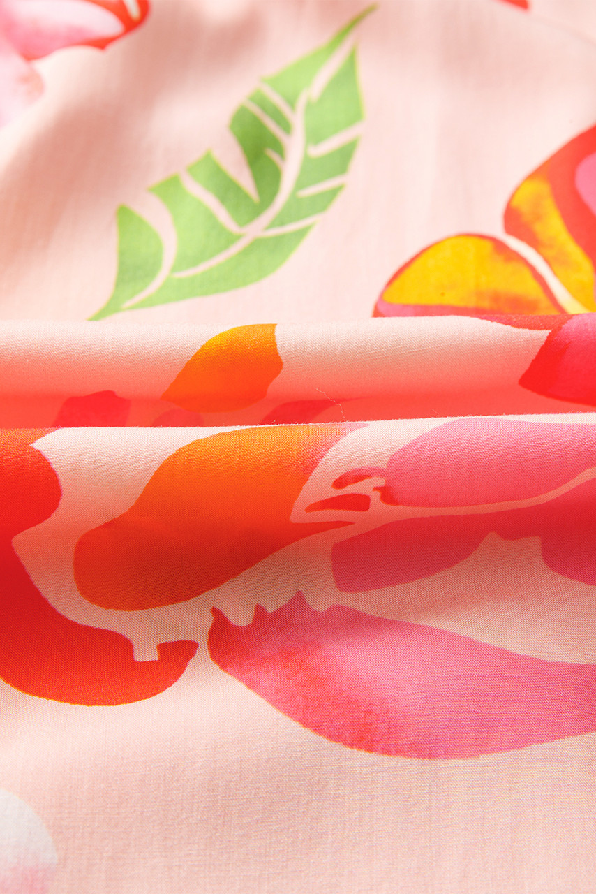 Beige Floral Print Smocked Detail V Neck Puff Sleeve Flowy Maxi Dress