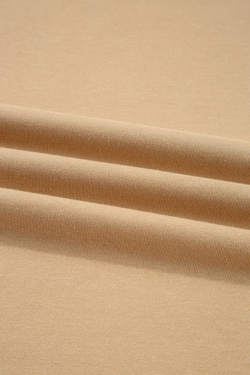 Khaki 88 Number Graphic Drawstring Hemline Oversize Long Sleeve Top