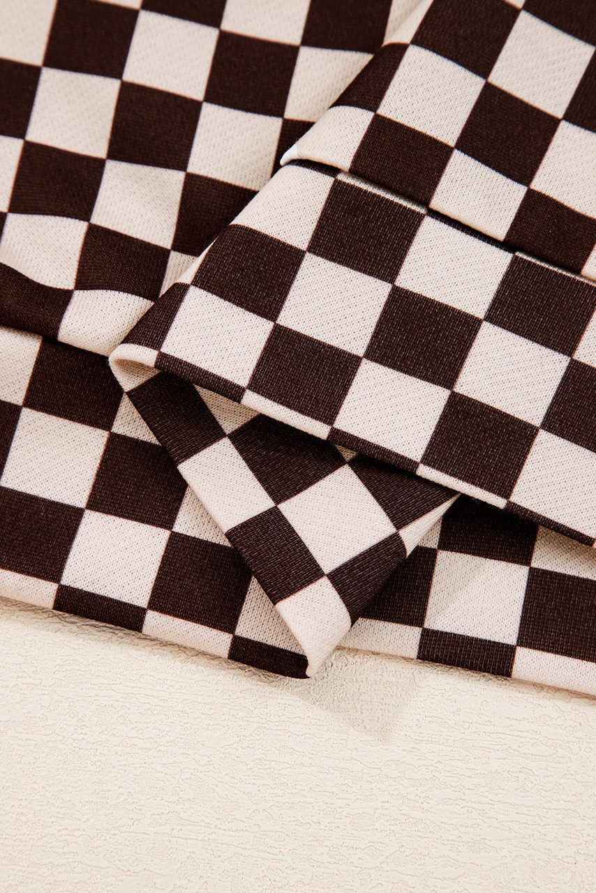 Black Athleisure Checkered 2pcs Pants Set