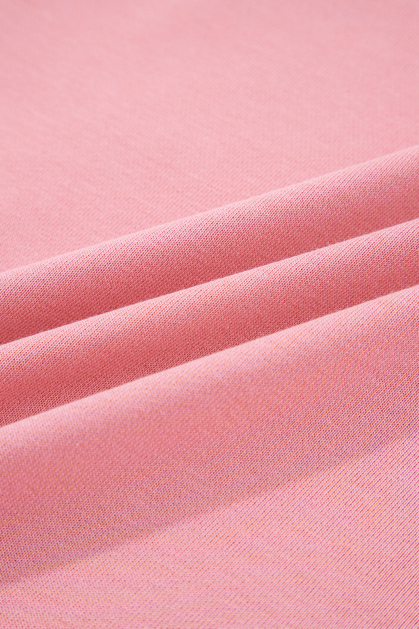 Peach Blossom Floral Applique Baggy Pullover Sweatshirt