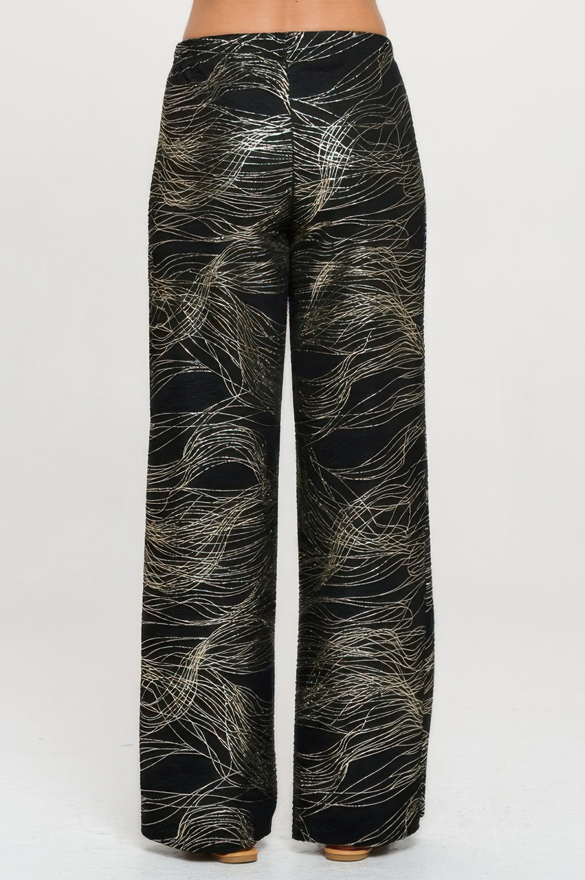 Fukuro Jacquard Wide Leg Pants W/foil